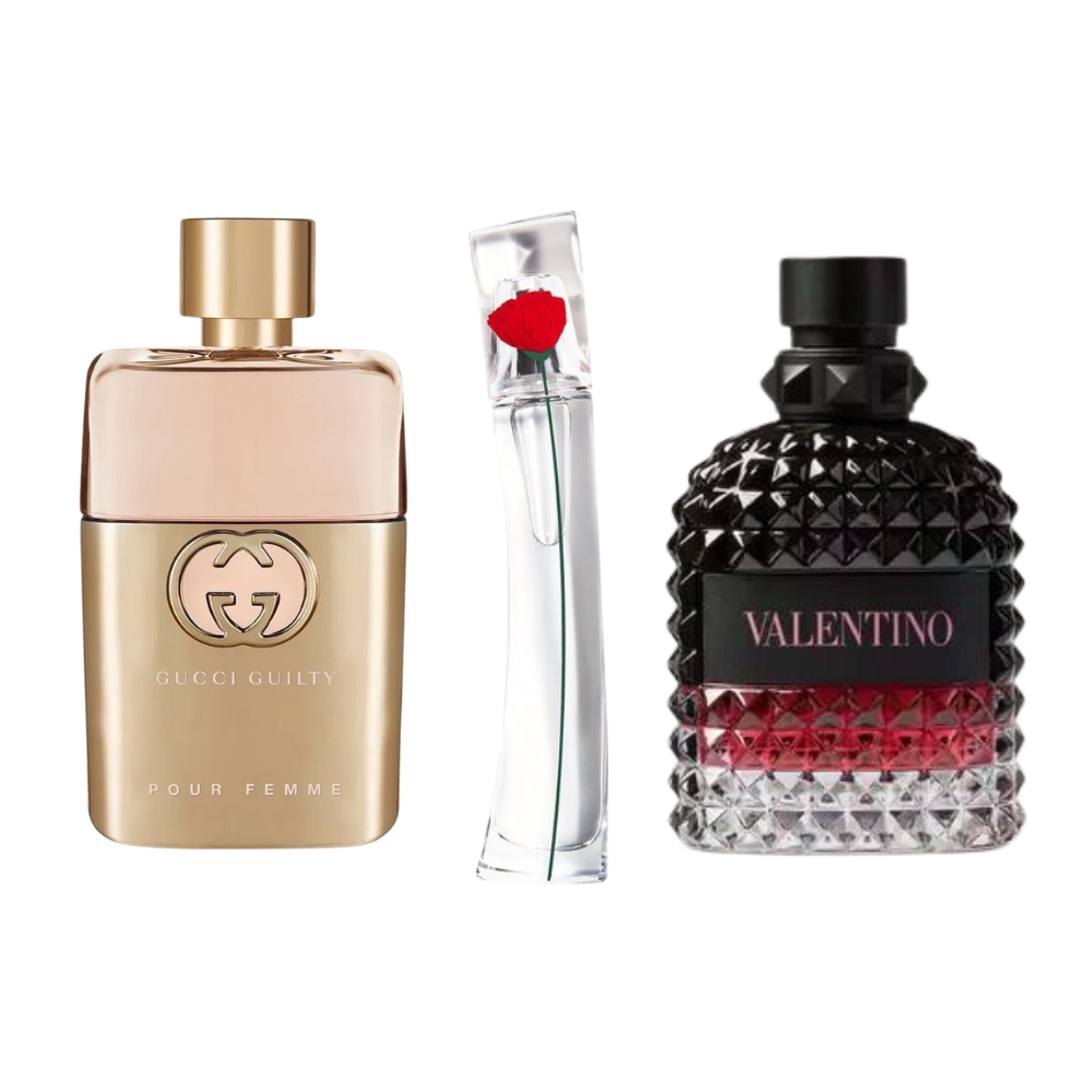 3 Parfums Gucci Guilty, Valentino Intense, Flower By Kenzo (Eau Parfum) 100ml  - Pour femmes