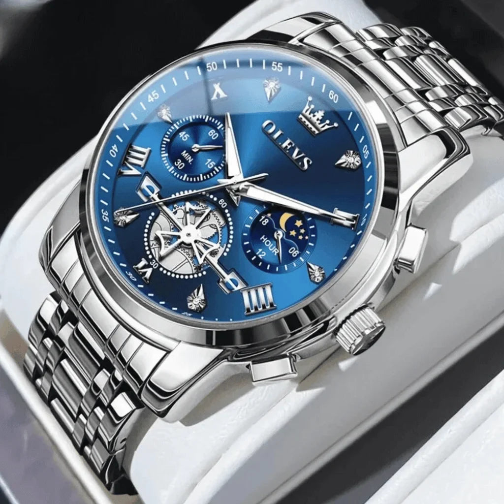 Olevs Montre Homme Chronographe Grenoble | Bleue